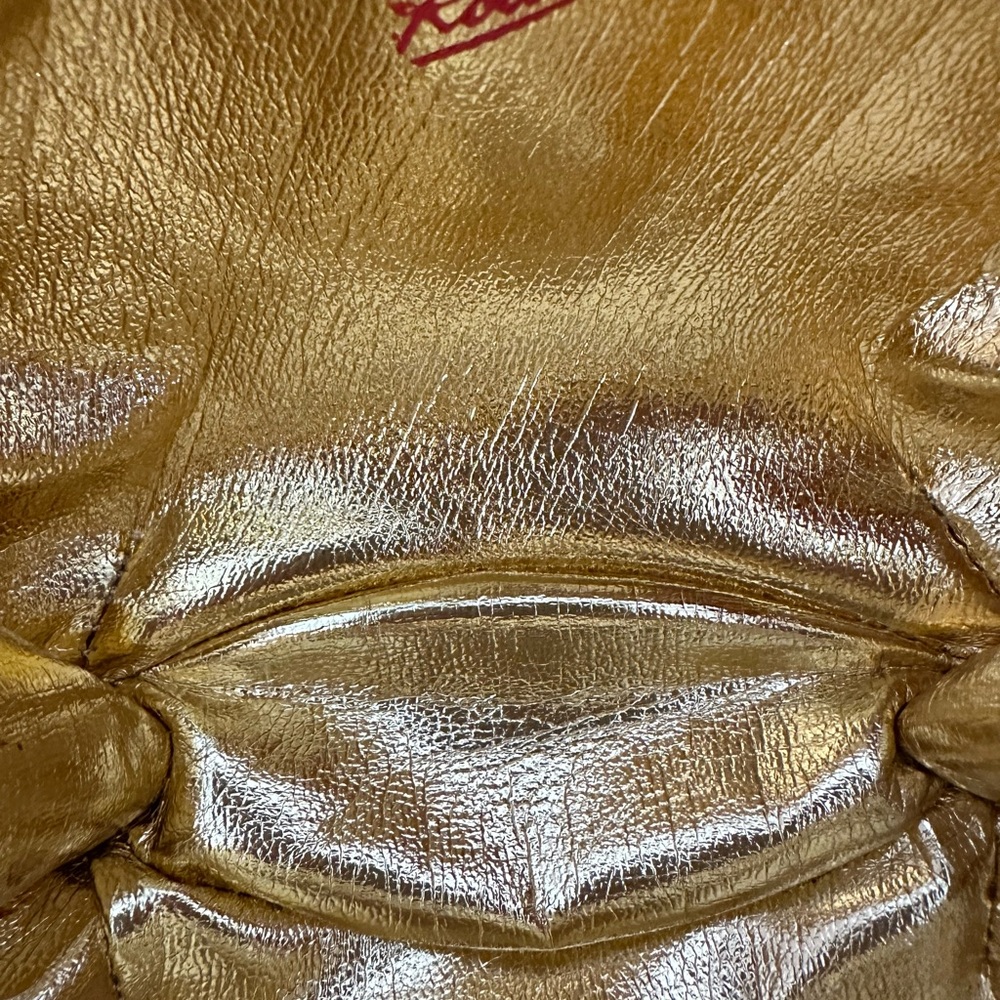RARE Vintage Rodo Woven Metallic Gold Clutch/Crossbody Bag - Picture 6 of 7